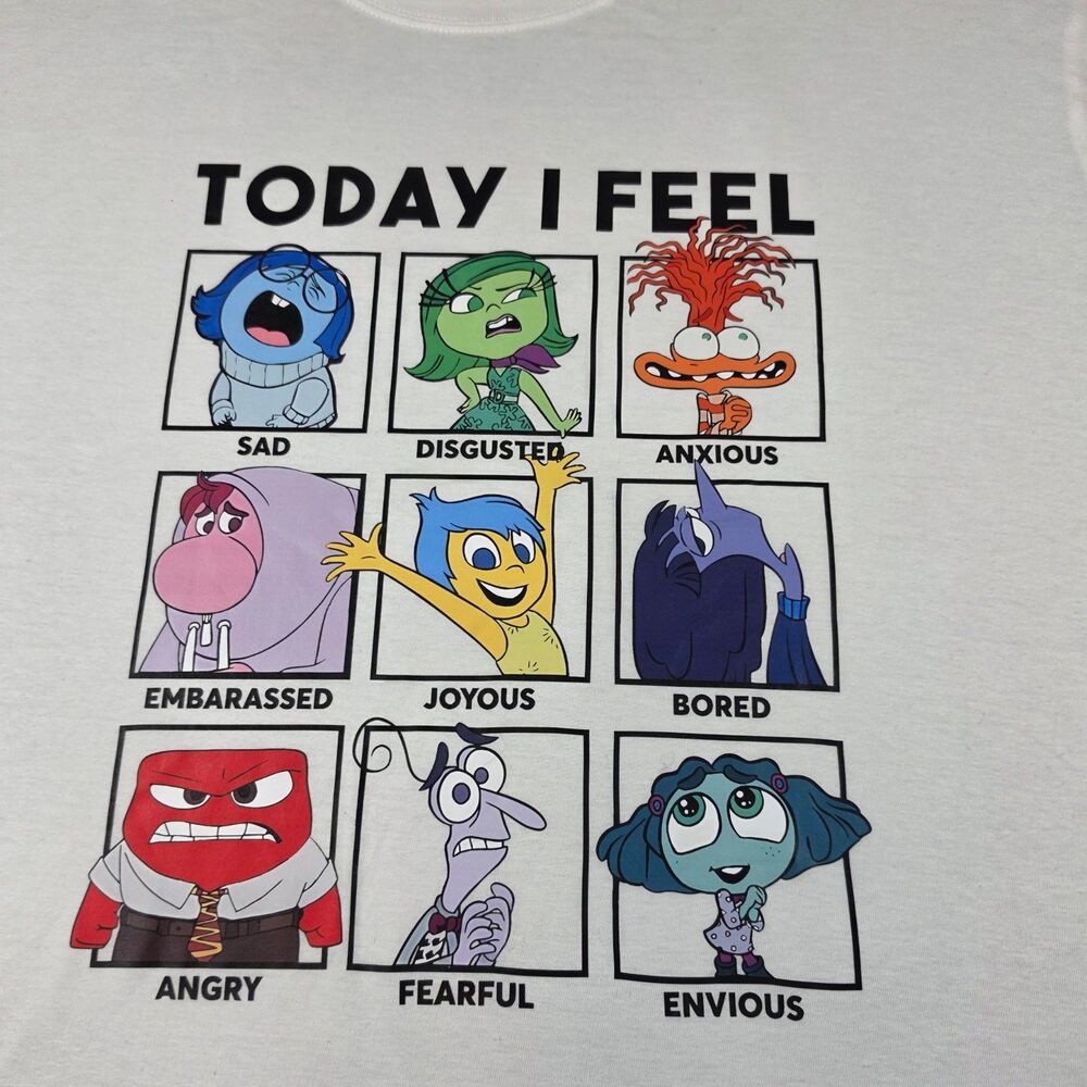 Disney Pixar Inside Out Shirt Size XL Gray Graphic Tee Today I Feel